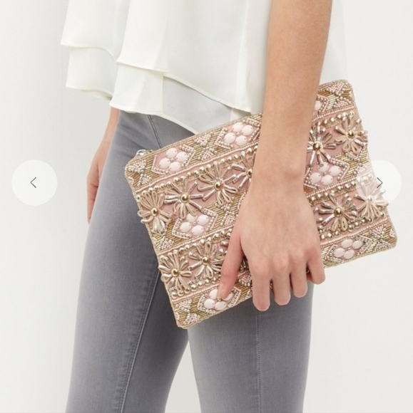New Look Embellished Rose Gold and Pink Pouch - Picture 4 of 16